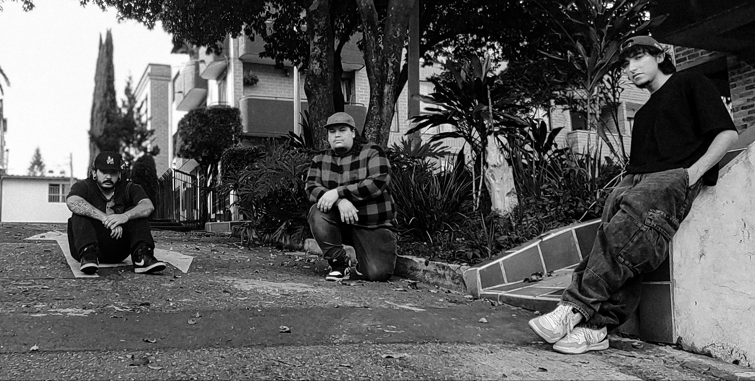 Foto del grupo La Fatnia Street en blanco y negro